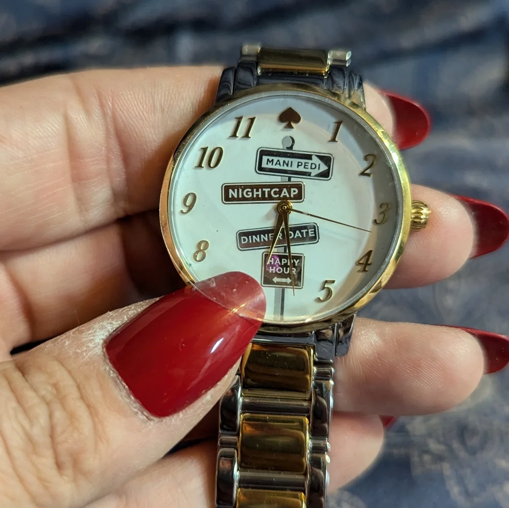 Kate Spade Two Tone Mani Pedi Sign Watch - Picture 2 of 7
